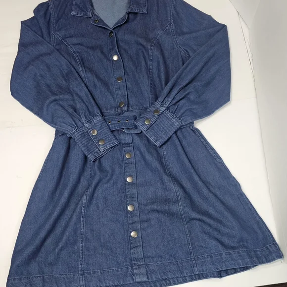 Classic Long Sleeve Denim Dress - Picture 9 of 12
